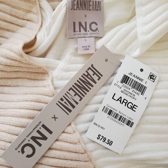 Jeannie Mai x INC Liu Ribbed Cross-Front Sweater sz Lg - Picture 10 of 12